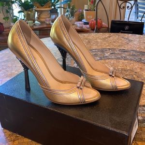 Prada Alzature Donna Platino Heels Size 38